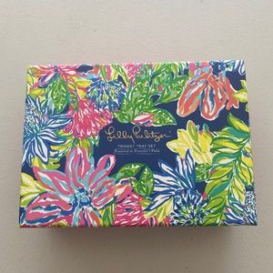 Lilly Pulitzer ceramic trinket tray set